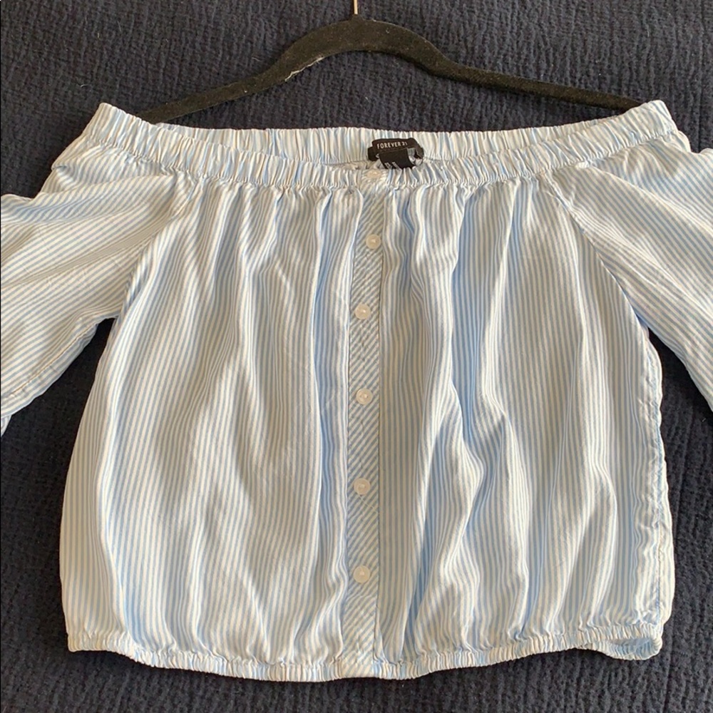 Over the Shoulder Striped Top